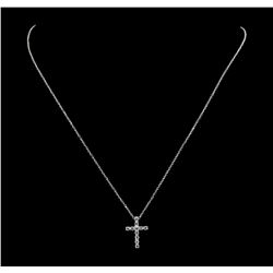 14KT White Gold 0.25ctw Diamond Cross Pendant with Chain