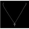 Image 1 : 14KT White Gold 0.25ctw Diamond Cross Pendant with Chain