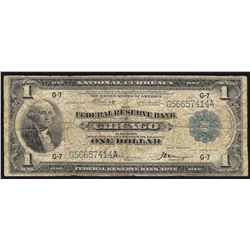 1918 $1 Federal Reserve Bank Note Chicago National Currency Note