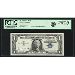 1957B $1 Silver Certificate Note PCGS Superb Gem New 67PPQ