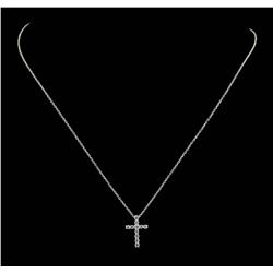 14KT White Gold 0.25ctw Diamond Cross Pendant with Chain