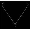 Image 1 : 14KT White Gold 0.25ctw Diamond Cross Pendant with Chain