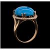 Image 4 : 14KT Rose Gold 9.91ct Turquoise and Diamond Ring