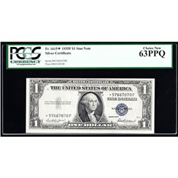 1935F $1 Silver Certificate STAR Note PCGS Choice New 63PPQ