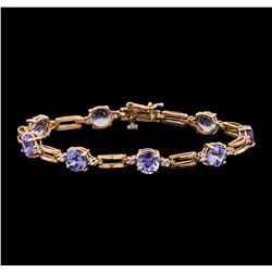 14KT Rose Gold 9.29ctw Tanzanite and Diamond Bracelet