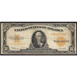 1922 $10 Large Size Gold Certificate Note