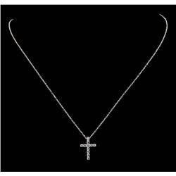 14KT White Gold 0.27ctw Diamond Cross Pendant with Chain