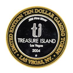 .999 Silver Treasure Island $10 Casino Limited Edition Gaming Token
