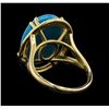 Image 3 : 14KT Yellow Gold 9.03ct Turquoise and Diamond Ring