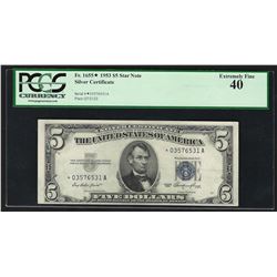 1953 $5 Silver Certificate STAR Note PCGS Extremely Fine 40