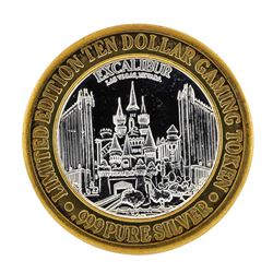 .999 Silver Excalibur $10 Casino Limited Edition Gaming Token