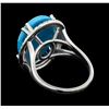 Image 3 : 14KT White Gold 8.18ct Turquoise and Diamond Ring