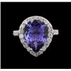 Image 2 : 4.81 ctw Tanzanite and Diamond Ring - 14KT White Gold