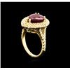 Image 4 : 14KT Yellow Gold 4.29 ctw Ruby and Diamond Ring