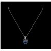 Image 1 : Crayola 11.00 ctw Blue Topaz Pendant With Chain - 14K White Gold