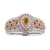 Image 1 : 0.25 ctw Multicolor Diamond Ring - 18KT Rose and White Gold