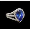 Image 1 : 18KT White Gold 4.42 ctw Tanzanite and Diamond Ring