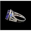 Image 3 : 18KT White Gold 4.42 ctw Tanzanite and Diamond Ring