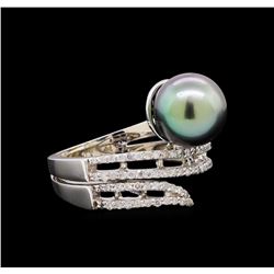 Pearl and Diamond Ring - 14KT White Gold