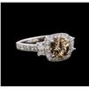 Image 1 : 1.18 ctw Morganite and Diamond Ring - 14KT White Gold