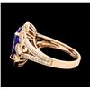 Image 3 : 3.12 ctw Tanzanite and Diamond Ring - 14KT Rose Gold