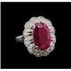 Image 1 : GIA Cert 5.81 ctw Ruby and Diamond Ring - 14KT White Gold