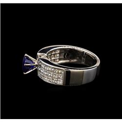 1.61 ctw Sapphire and Diamond Ring - 18KT White Gold