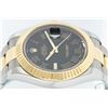 Image 8 : Rolex Two-Tone Black Roman DateJust Men's Watch