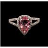 Image 2 : 1.45 ctw Pink Tourmaline and Diamond Ring - 14KT White Gold