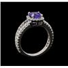 Image 4 : 14KT White Gold 1.34 ctw Tanzanite and Diamond Ring