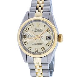 Rolex Two-Tone Concentric Yellow Gold Fluted Jubilee Band DateJust Ladies Watch