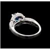 Image 3 : 2.16 ctw Blue Zircon and Diamond Ring - 18KT White Gold