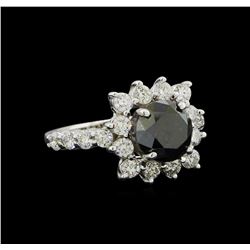 4.75 ctw Black Diamond Ring - 14KT White Gold