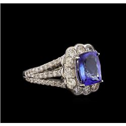 14KT White Gold 2.38 ctw Tanzanite and Diamond Ring