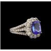 Image 1 : 14KT White Gold 2.38 ctw Tanzanite and Diamond Ring