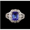 Image 2 : 14KT White Gold 2.38 ctw Tanzanite and Diamond Ring