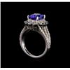 Image 4 : 14KT White Gold 2.38 ctw Tanzanite and Diamond Ring