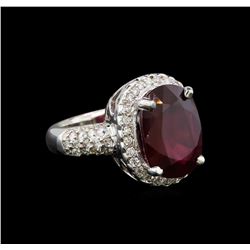 14KT White Gold 7.90 ctw Ruby and Diamond Ring