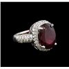 Image 1 : 14KT White Gold 7.90 ctw Ruby and Diamond Ring