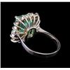 Image 3 : 4.96 ctw Emerald and Diamond Ring - 14KT White Gold