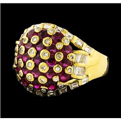 2.75 ctw Ruby and Diamond Ring - 18KT Yellow Gold