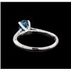 Image 3 : 1.22 ctw Blue Zircon and Diamond Ring - 18KT White Gold