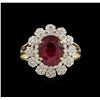 Image 2 : 3.75 ctw Ruby and Diamond Ring - 14KT Yellow Gold