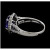 Image 3 : 1.69 ctw Tanzanite and Diamond Ring - 18KT White Gold