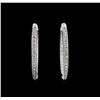 Image 2 : 0.58 ctw Diamond Hoop Earrings - 18KT White Gold