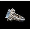 Image 3 : 14KT White Gold 4.60 ctw Aquamarine and Diamond Ring