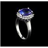 Image 3 : 3.28 ctw Tanzanite and Diamond Ring - 14KT White Gold