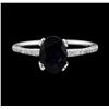 Image 2 : 1.53 ctw Sapphire and Diamond Ring - 14KT White Gold