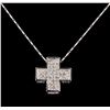 Image 1 : 14KT White Gold 1.67 ctw Diamond Pendant With Chain