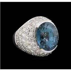 19.03 ctw Sapphire and Diamond Ring - Platinum